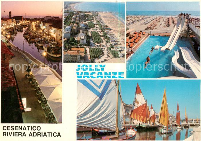 Cesenatico IT Jolly Vacanze Fliegeraufnahme Details Yachthafen