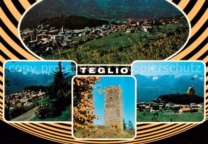 Teglio Sondrio IT Fliegeraufnahme Teilansicht Turm Gondelbahn