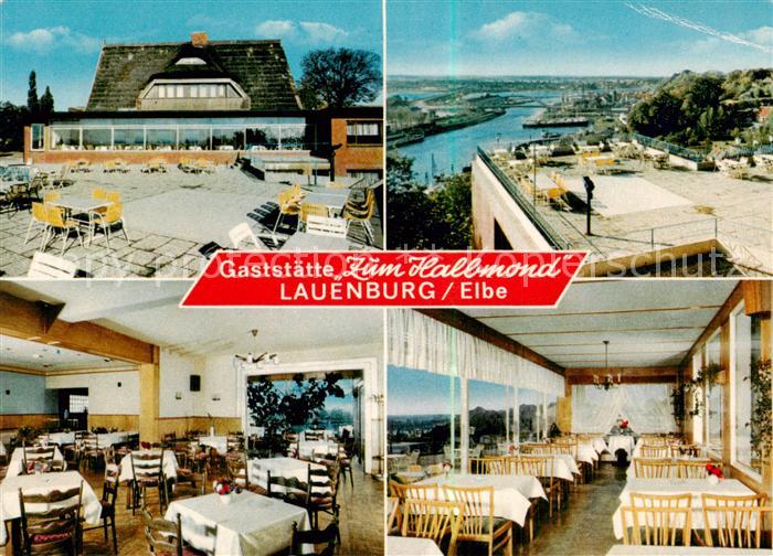 Lauenburg Elbe Gaststaette zum Halbmond Terrasse Gastraeume