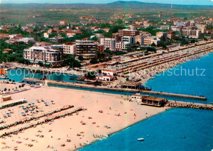 Riccione Rimini IT Darsena e spiaggia viste dall aereo