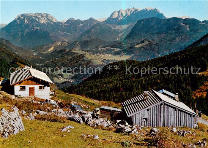 Landl Thiersee Tirol AT Ackeralm mit Hinterthiersee und Kaisergebirge