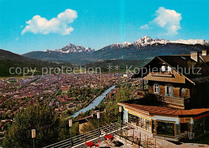 Innsbruck Tirol AT Blick von der Hungerburg auf Serles und Nockspitze