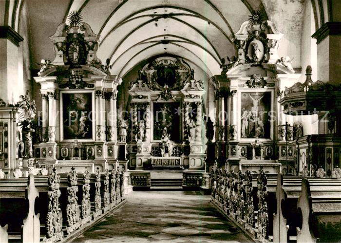 Corvey Kirche Inneres Hauptaltar mit Rudolphi Bild