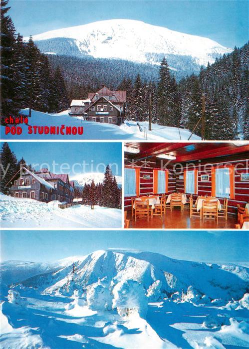 Riesengebirge Krkonose Karkonosze Chata pod Studnickou Gaststube Panorama