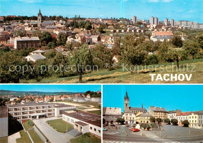 Tachov Panorama Budova ZDS Namesti Republiky