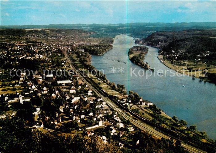 Bad Honnef Blick vom Drachenfels auf Rhoendorf