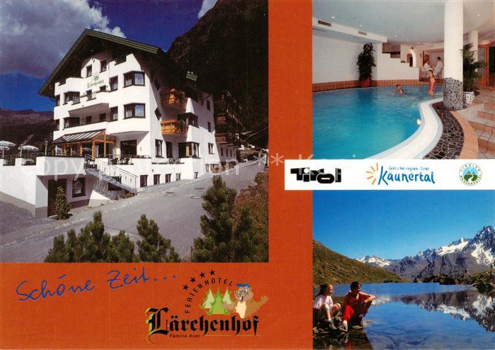 Feichten Kaunertal Tirol AT Ferienhotel Laerchenhof Hallenbach Seepartie