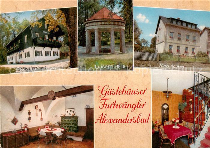 Alexandersbad Bad Cafe Restaurant Furtwaengler mit Gaestehaeusern Schweizerhaus