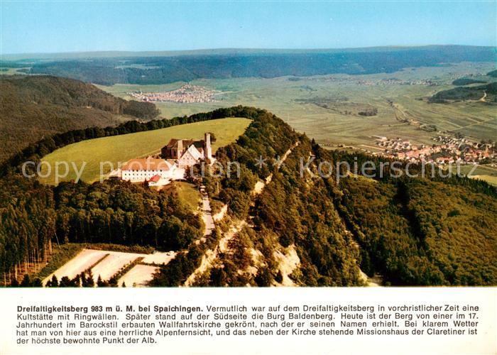 Spaichingen Dreifaltigkeitsberg mit Claretiner Missionshaus Fliegeraufnahme