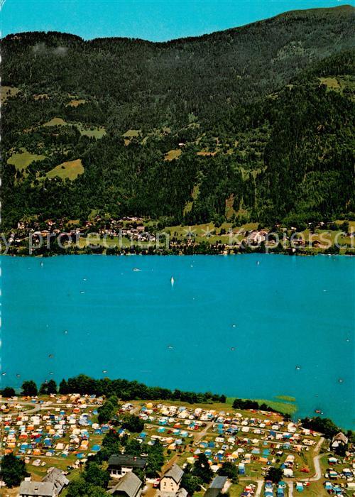 Ossiach Ossiachersee Strandcamping Mentl Fliegeraufnahme