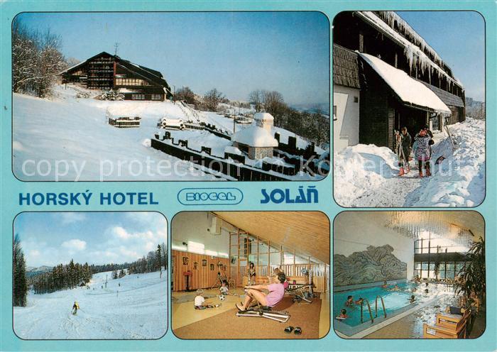Velke Karlovice CZ Horsky Hotel Biocel Solan Winterimpressionen Hallenbad Fitnes