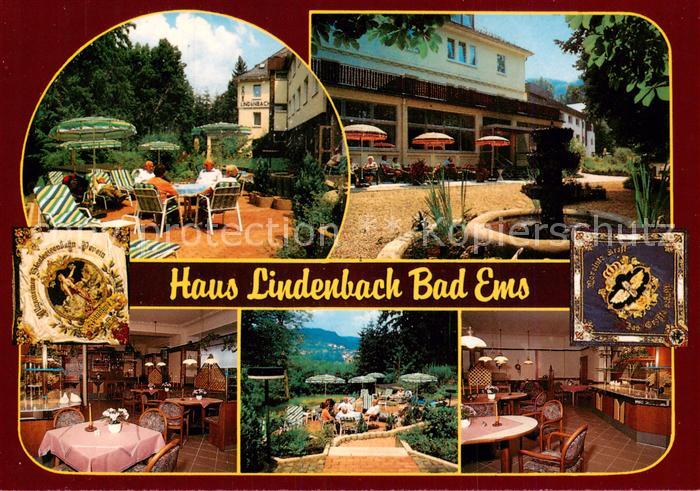 Bad Ems Ferienhotel Haus Lindenbach Restaurant Terrasse Brunnen