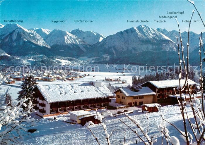 Oberstdorf Kurhotel Adula Winterpanorama Allgaeuer Alpen