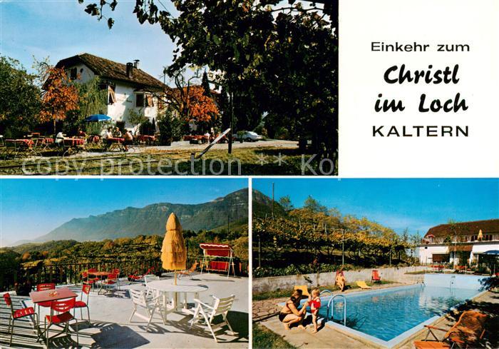 Kaltern Caldaro Suedtirol IT Pension Christl im Loch Swimming Pool Terrasse
