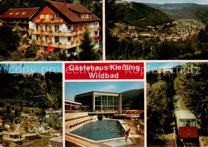 Wildbad Schwarzwald Gaestehaus Kiessling Panorama Freibad Bahn