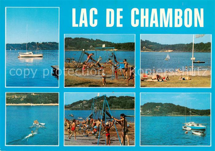 Lac-de-Chambon Murol Auvergne 63 Puy-de-Dome Badestrand Kinderspielplatz Wassers