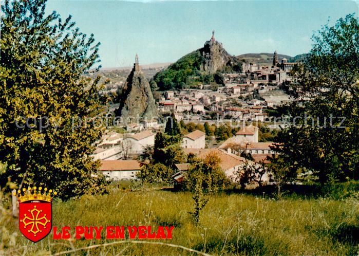 Le Puy-en-Velay Vue panoramique Rocher d Aiguilhe Eglise Saint Michel Rocher Cor