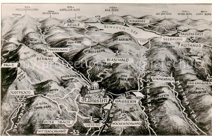 St Blasien Panoramakarte mit Schluchsee