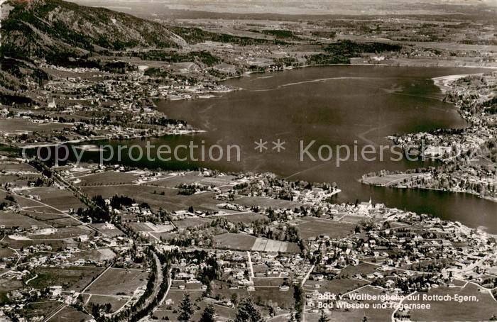 Rottach-Egern Tegernsee Blick von Wallbergbahn auf Bad Wiessee