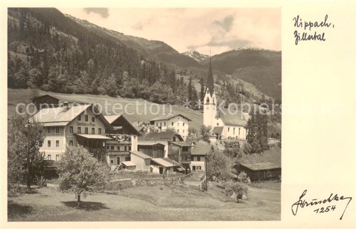 Hippach Tirol AT Panorama mit Kirche