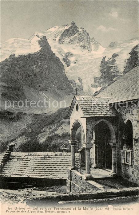 La Grave 05 Hautes-Alpes Eglise des Terrasses et la Meije