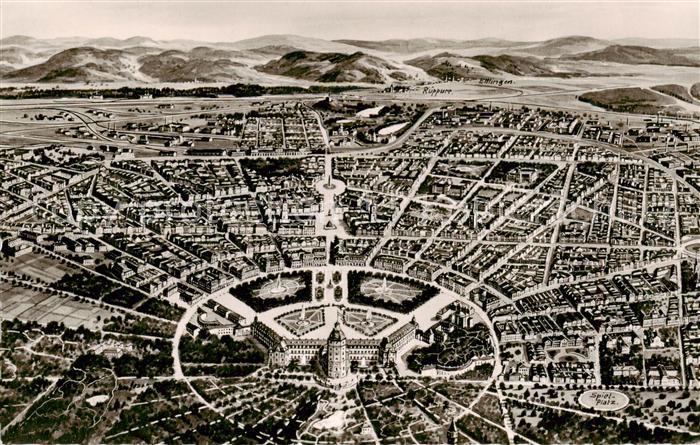 Karlsruhe Baden Fliegeraufnahme