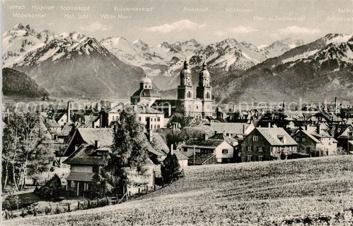 Kempten Allgaeu mit Allgaeuer Hochgebirgskette