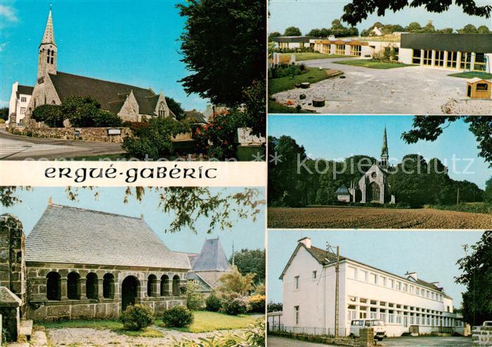 Quimper 29 Finistere Le bourg d’Ergue Gaberic Eglise et l’ossuaire Ecole materne