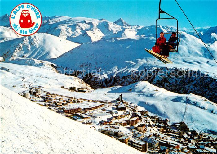 Alpe d Huez Isere Vue generale Grand Pic de la Meije Glacier du Mont de Lans et
