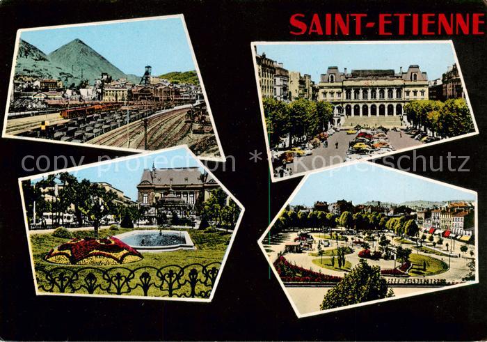 Saint-Etienne 42 Loire Place de l’Hotel de Ville Place Carnot Puits de Mine Cour