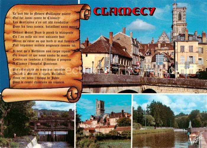 Clamecy 58 Nievre Le pont de Beuvron et la rue Porte Randan Le Perthuis La colle