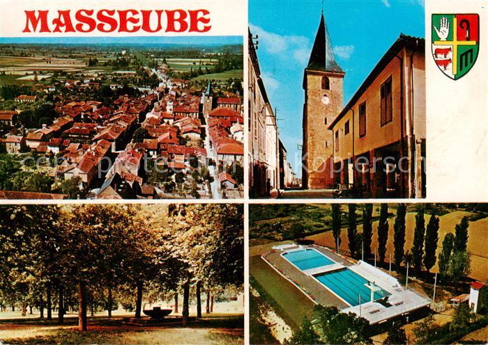 Masseube 32 Gers Vue aerienne Eglise Piscine