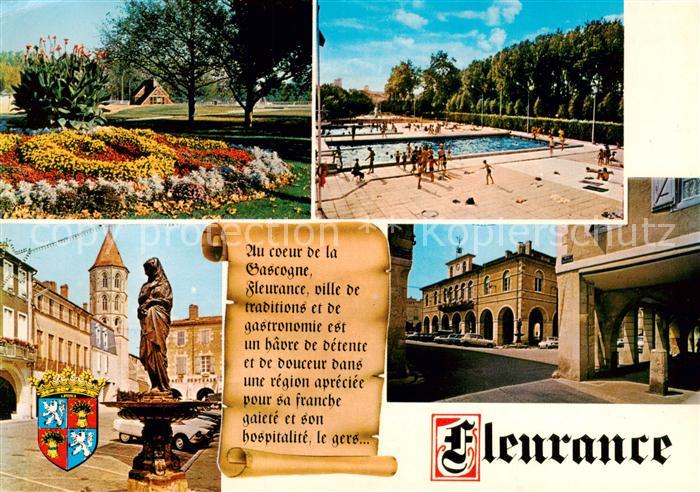 Fleurance 32 Gers Park Statue Schwimmbad