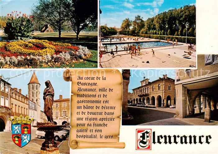 Fleurance 32 Gers Park Statue Schwimmbad