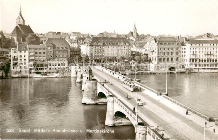 Strassenbahn Tramway-- Basel Mittlere Rheinbruecke