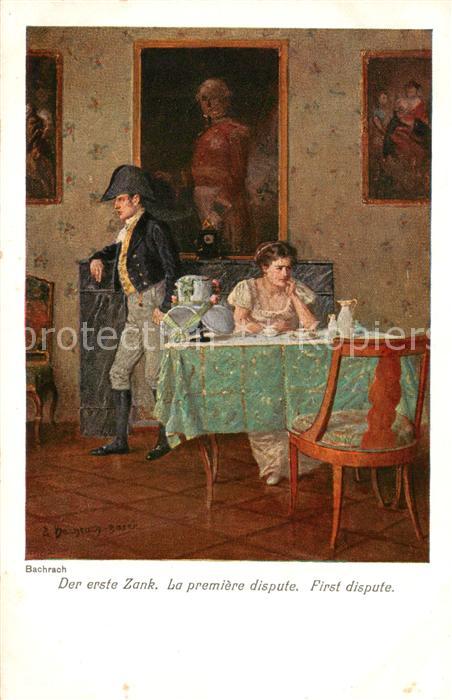 Bachrach Kuenstlerkarte Erste Zank Litho