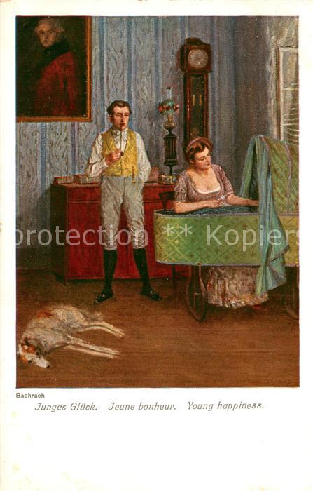 Bachrach Kuenstlerkarte Familie hund