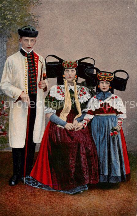 Schaumburg-Lippe Volkstrachten und Umgegend Bueckenburg Litho