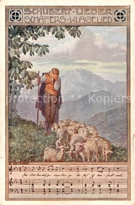 Liederkarte Schaefers Klagelied Litho