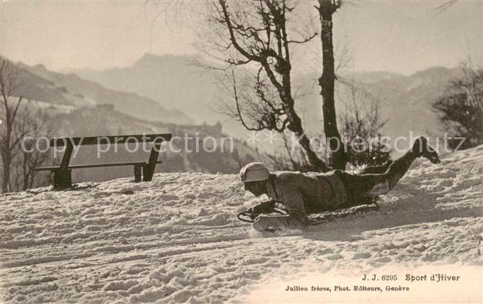 Schlitten Bobsleigh Traineaux J.J.Nr.6295 Sport d´Hiver Jullien frerau Geneve