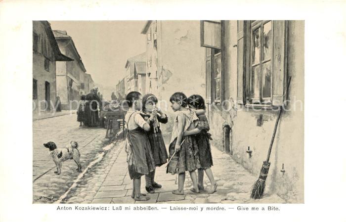 Kinder Child Enfants Strasse Hund