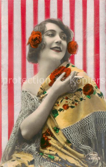 Foto Amag Nr. Nr.63172/3 Frau poser Zigarette Blume