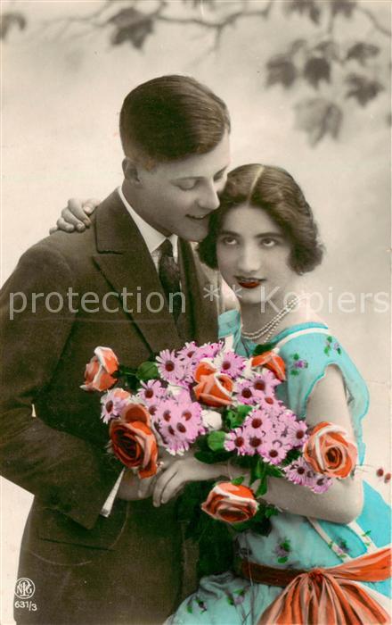 Foto NPG Nr. Nr. 631/3 Liebespaar Bluemen