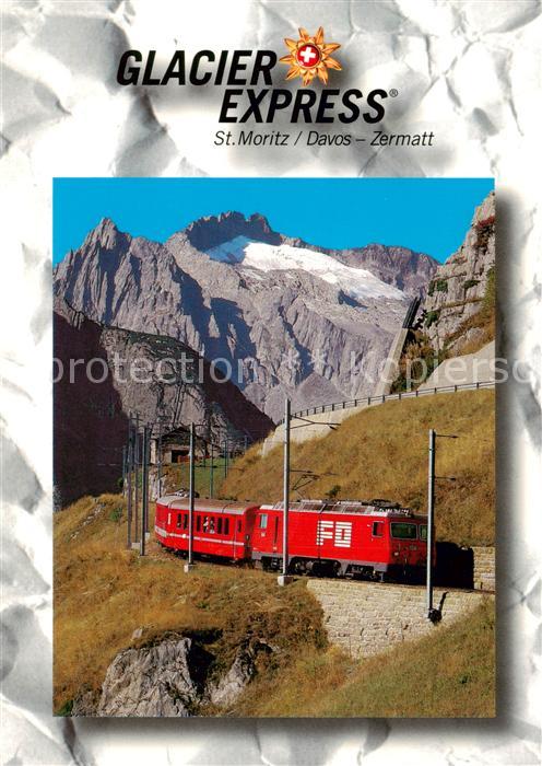 Eisenbahn Railway Chemin de Fer Glacier Express St. Moritz Davos Zermatt