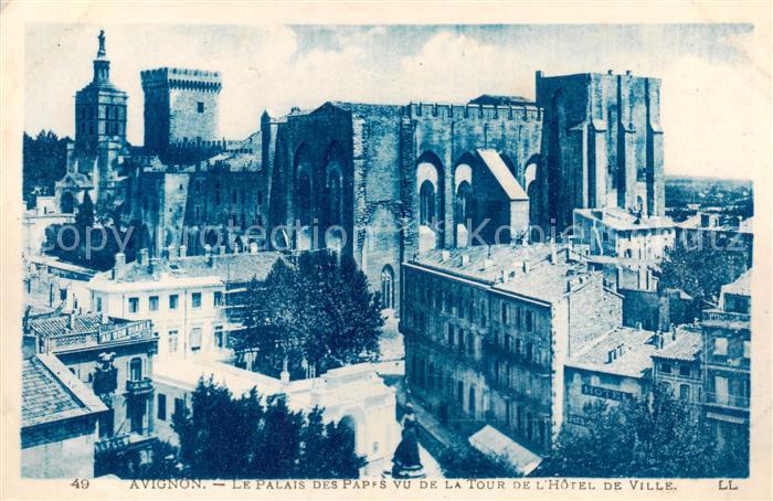 Avignon 84 Vaucluse Le Palais des Papes vu de la Tour de l’Hotel de Ville