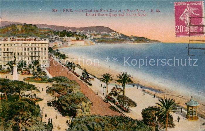 Nice  06 Nizza Le Quai des Etats Unis et le Mont Boron