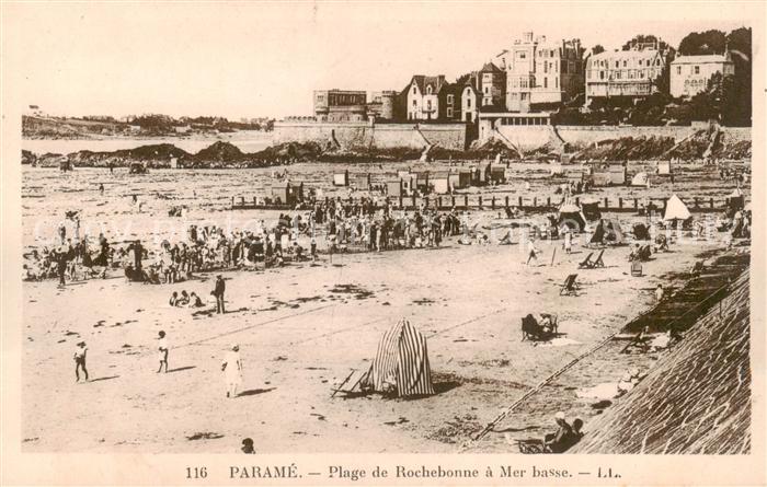 Parame St-Malo 35 Plage de Rochebonne a Mer basse