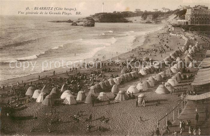 Biarritz Pyrenees Atlantiques Vue generale de la Grande Plage