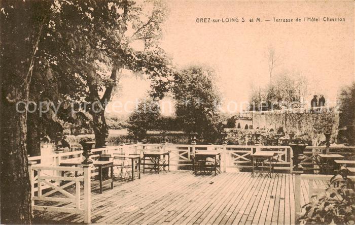Grez-sur-Loing 77 Seine-et-Marne Terrasse de l’Hotel Chevillon