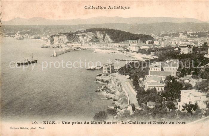 Nice  06 Nizza Vue prise du Mont Boron Le Chateau et Entree du Port